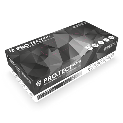 PRO.TECT Black Nitrile Handskar Box med 100 st