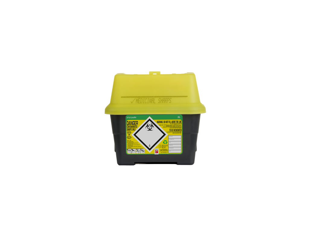 2 Liters Sharpsafe Gul Avfallshink