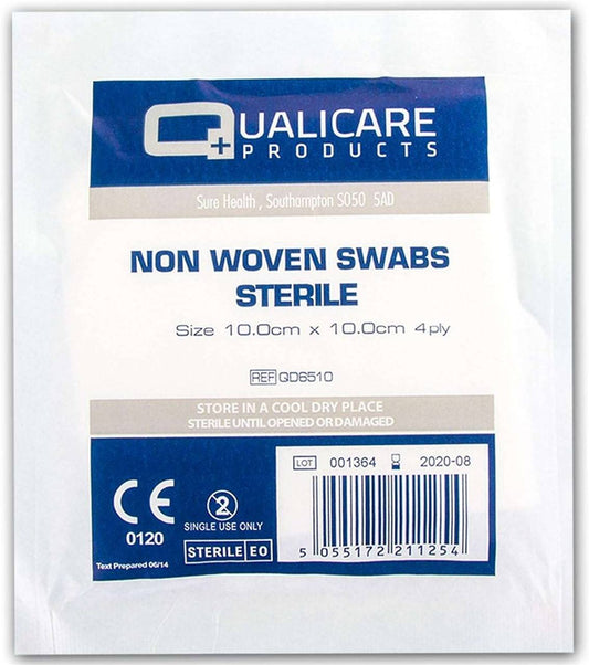 10 x 10 cm 4-lagers Non Woven Sterila Swabs 5 St