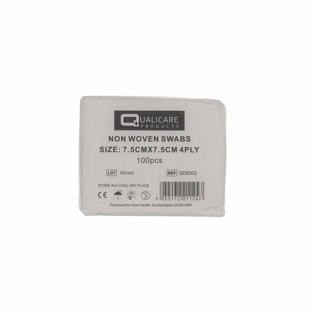 Gauze Swabs: 7,5 cm x 7,5 cm 4 Ply x 100