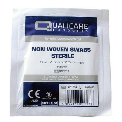 Sterile 7.5cm Non Woven Swabs QD6512 UKMEDI.CO.UK