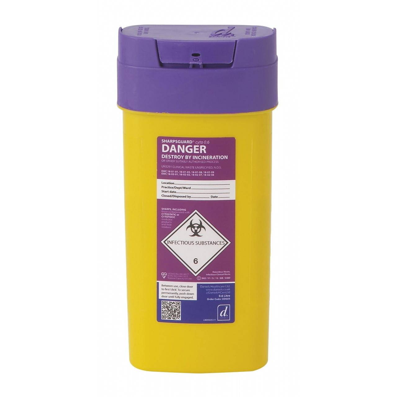 0,6 liter Sharpsguard Purple Cyto Sharps Bin