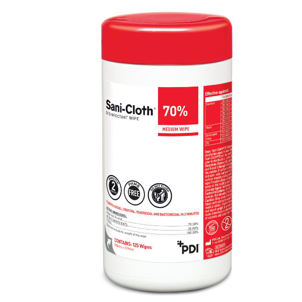 Sani-Cloth 70% Tube med 125 våtservetter