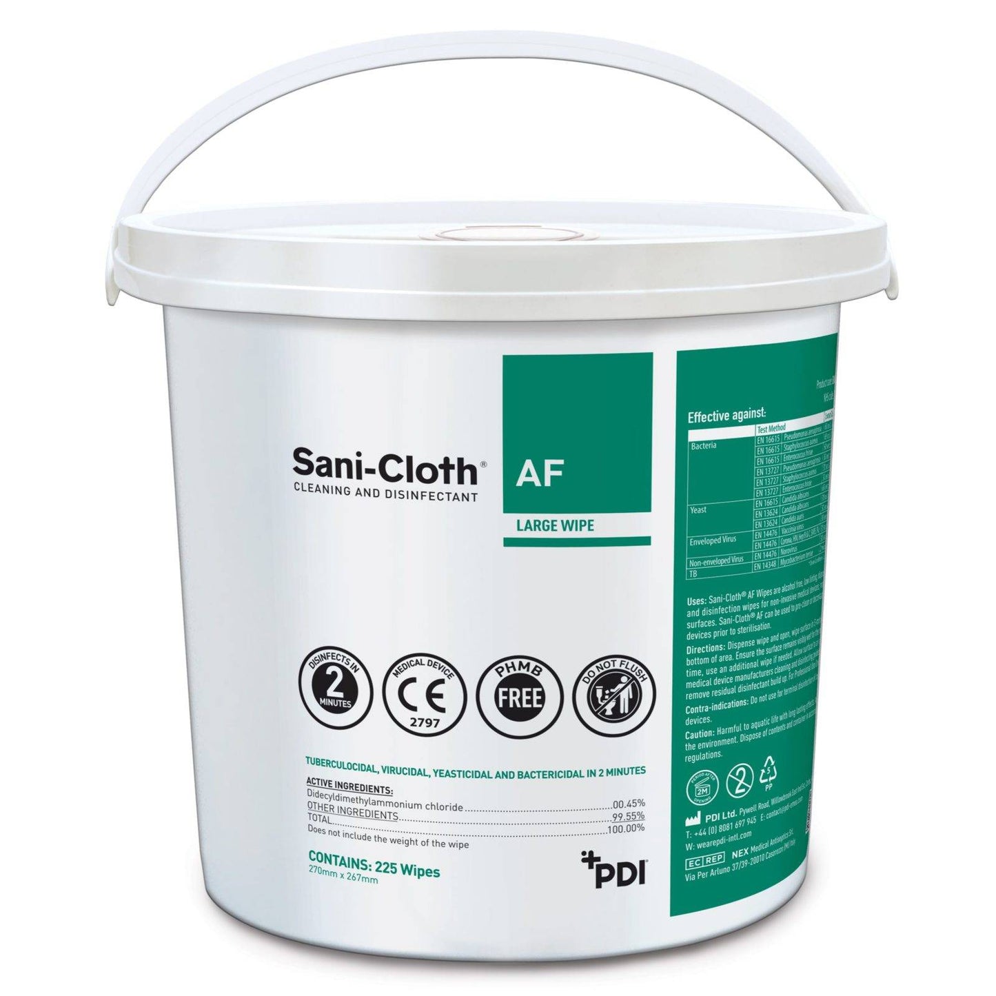 Sani-Cloth AF-hink med 225 våtservetter